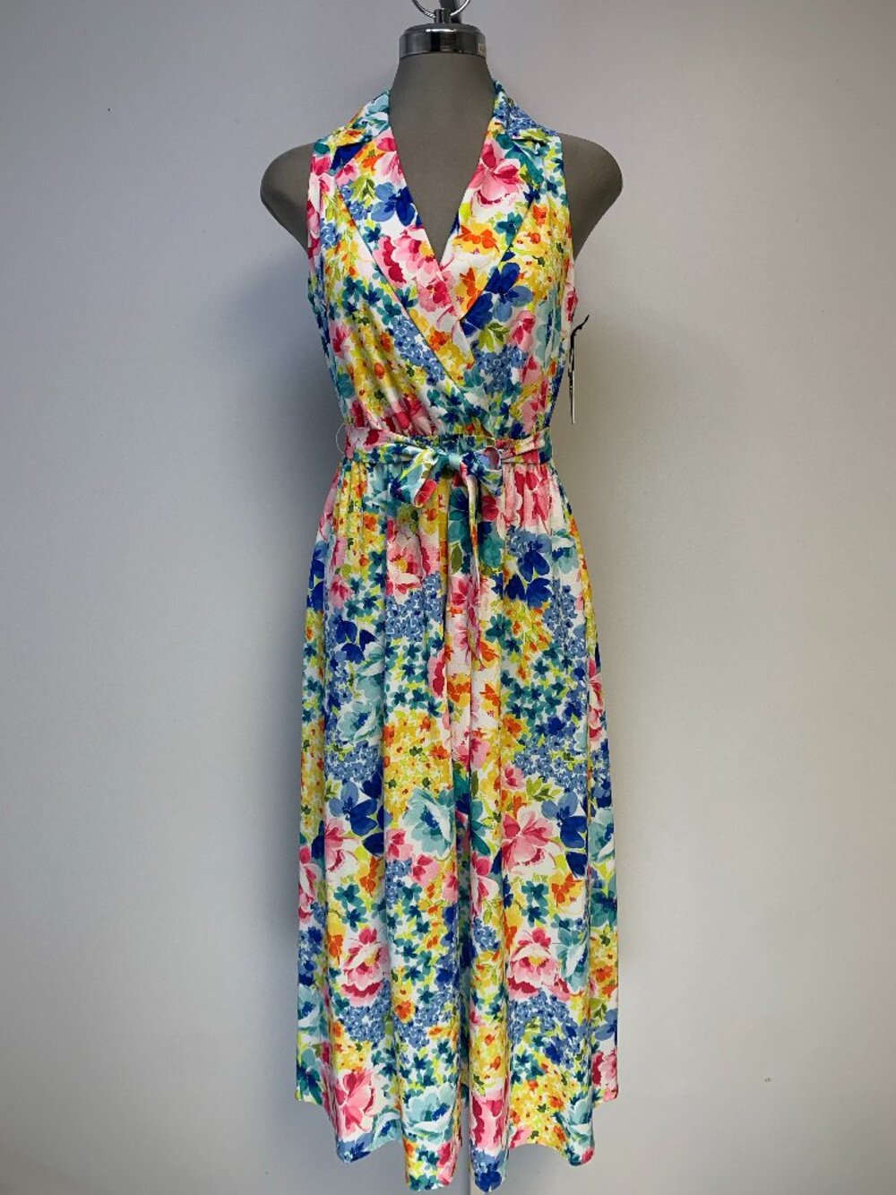 New Kensie Women's Faux-Wrap Midi Dress Multi Floral Print